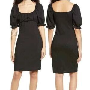 Vero Moda Dress Puff Sleeve Milkmaid Black Size S NWT Stretchy Summer Office
